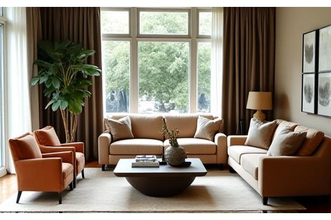 Elegant living room display in the showroom