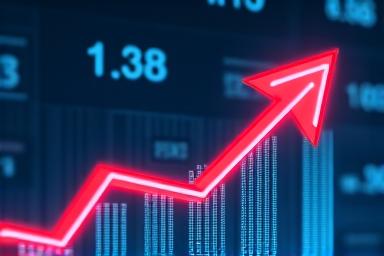 Gráfico de inflación con flecha ascendente